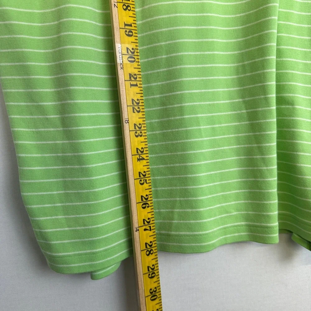 Polo‎ Ralph Lauren Striped Polo Shirt Men's Large Green Good Custom Fit